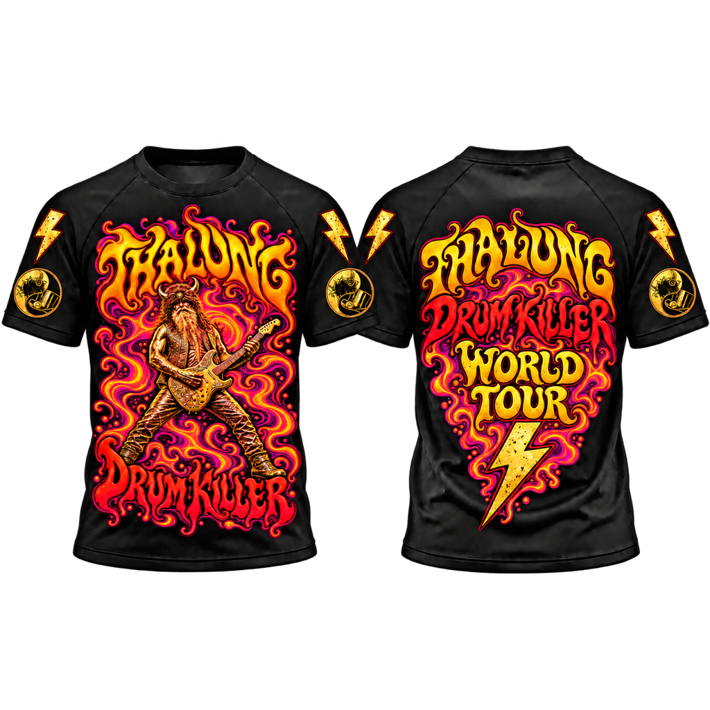 THALUNG DRUM KILLER BUTTS SD PSYCHEDELIC T-SHIRT