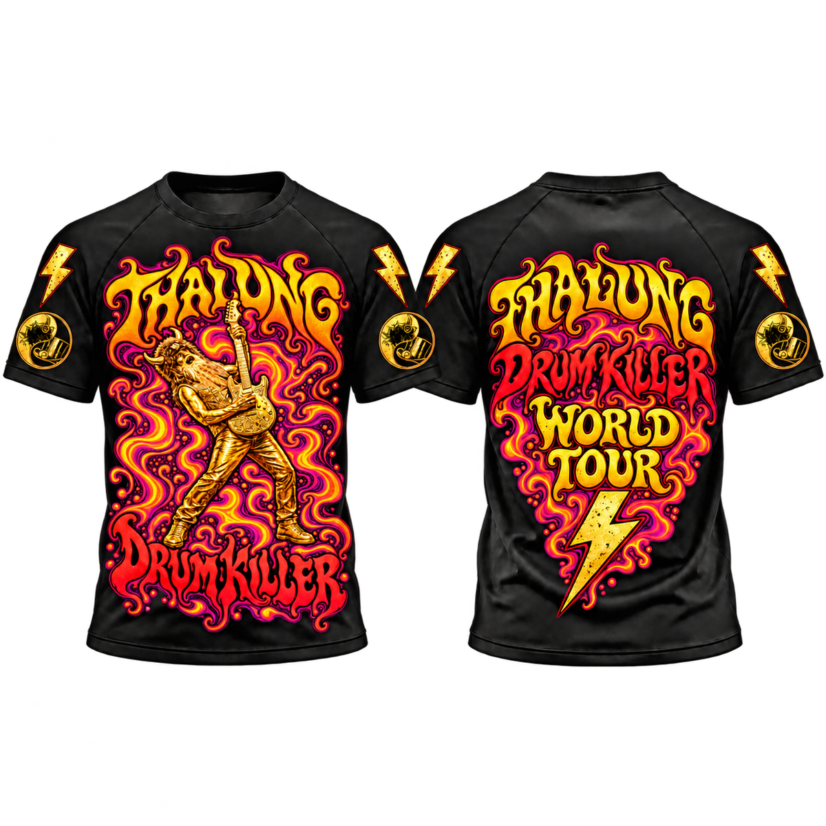 THALUNG DRUM KILLER COSMIC BUTTS PSYCHEDELIC T-SHIRT