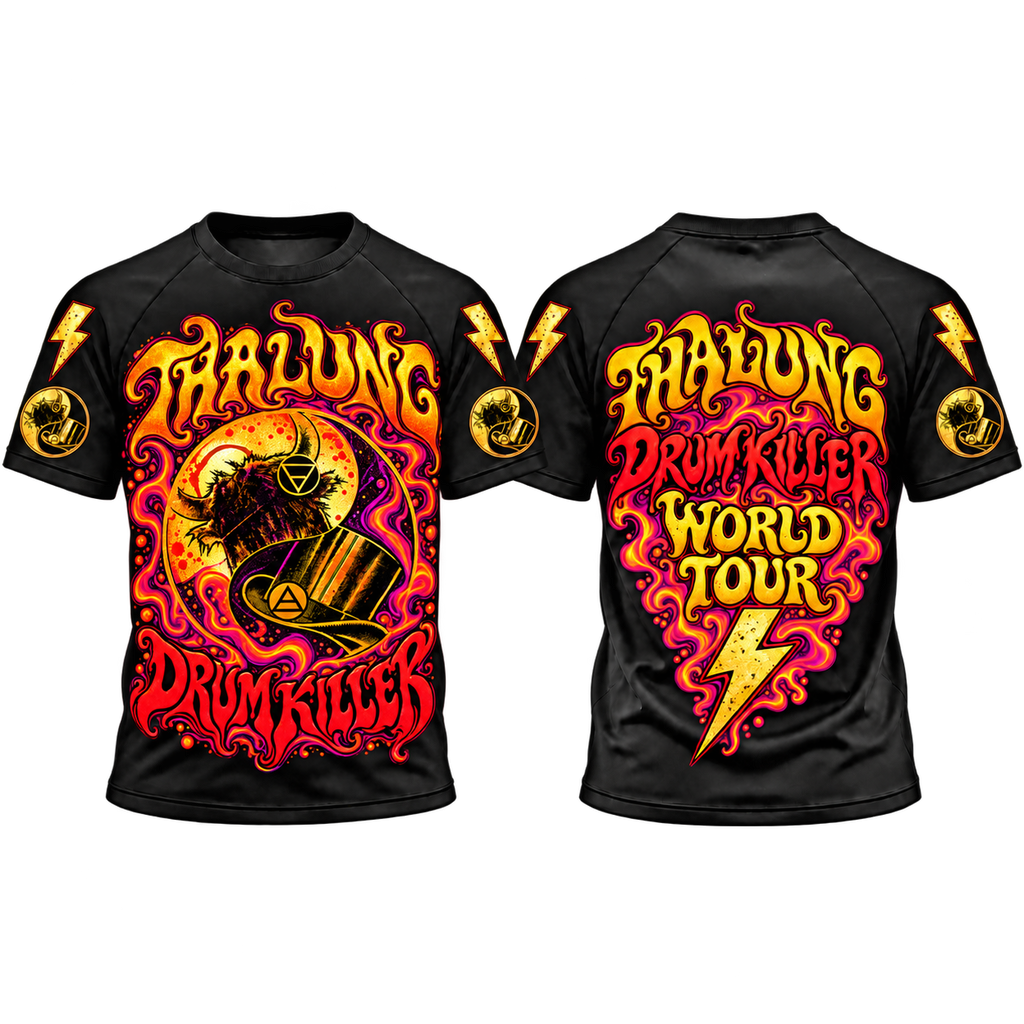 THALUNG DRUM KILLER DUALITY MAGICK PSYCHEDELIC T-SHIRT