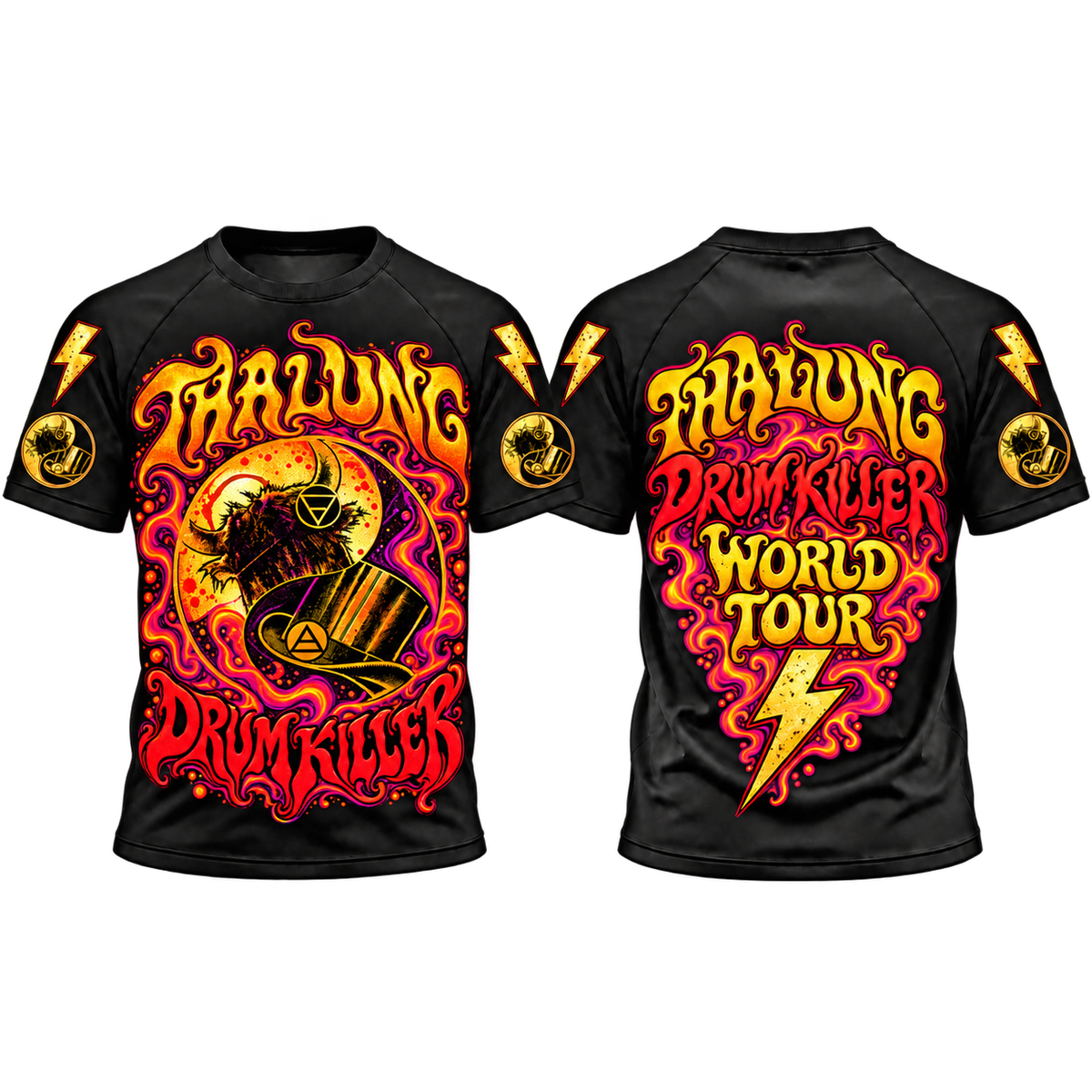 THALUNG DRUM KILLER DUALITY MAGICK PSYCHEDELIC T-SHIRT