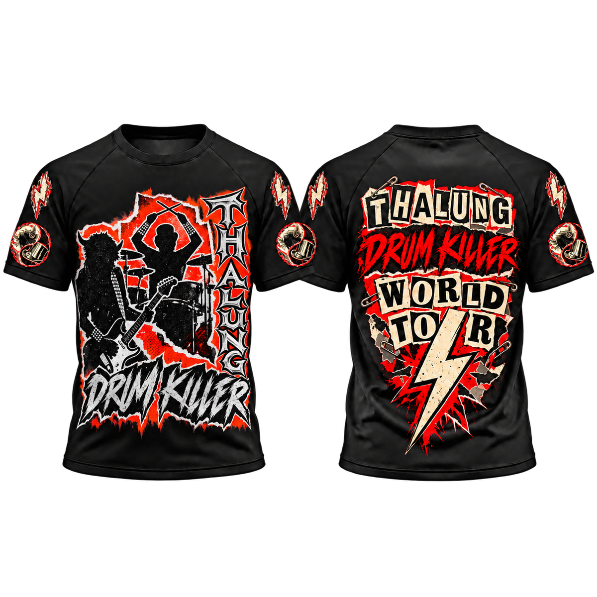 THALUNG DRUM KILLER GREY PUNK T-SHIRT