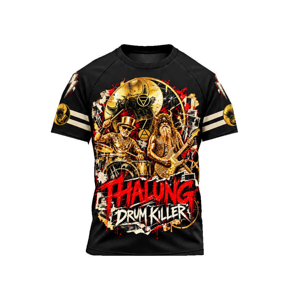 THALUNG DUALITY GONG LOGO GRUNGE T-Shirt