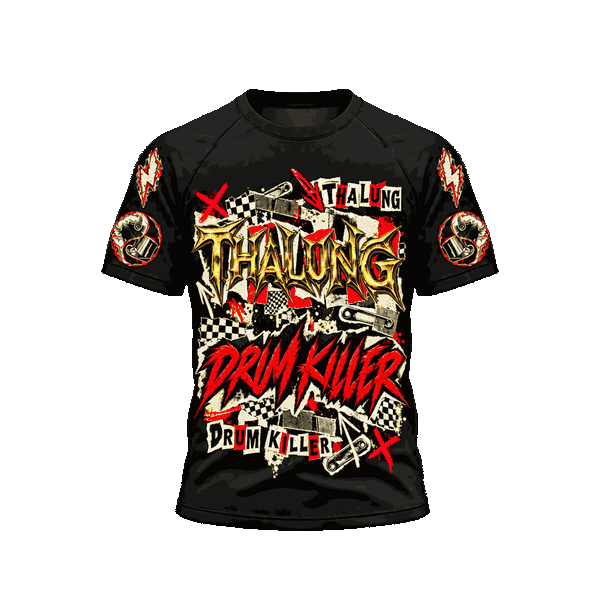 THALUNG DRUM KILLER NEWS PAPER PUNK T-SHIRT