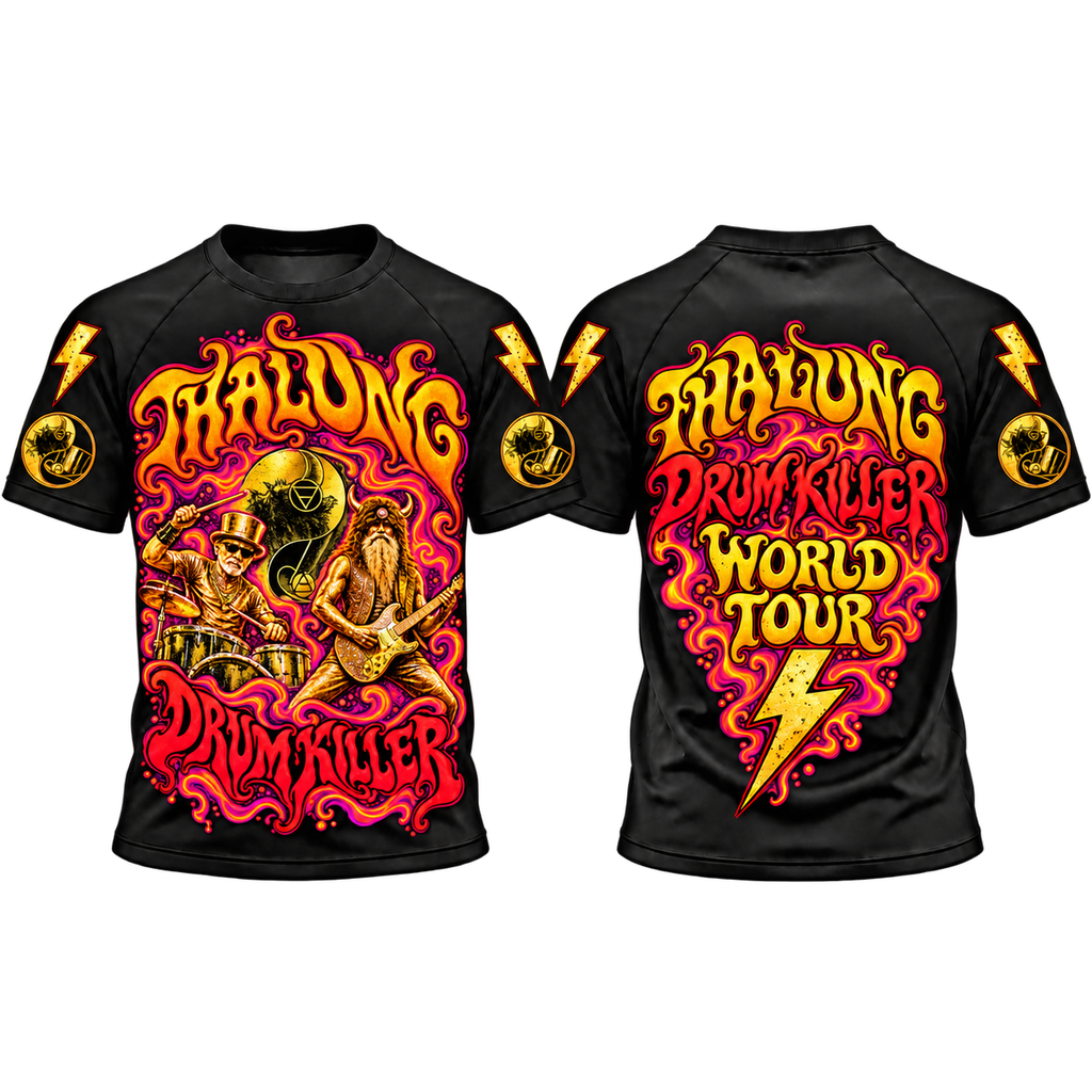 THALUNG DRUM KILLER WARP SPEED PSYCHEDELIC T-SHIRT